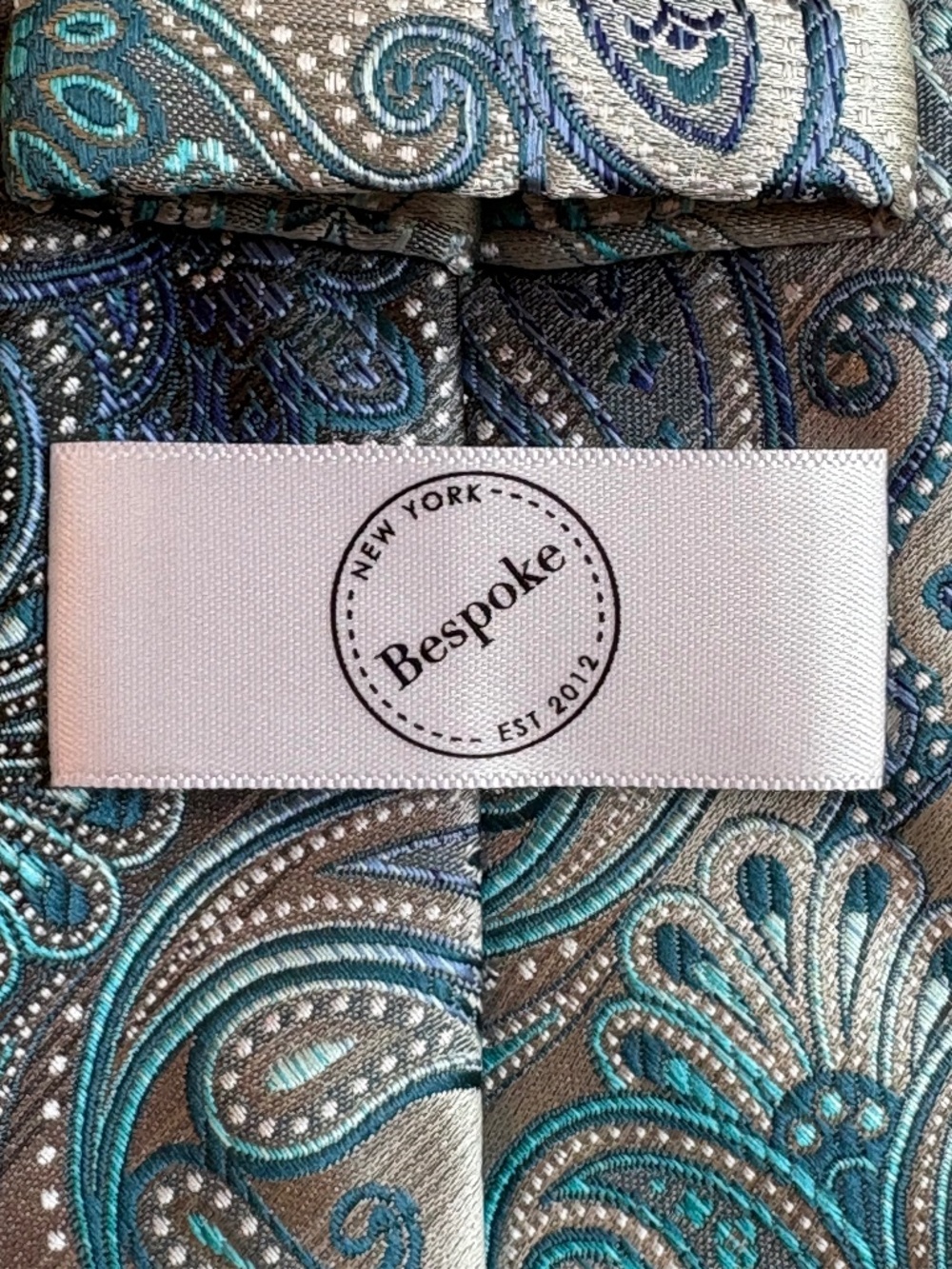 Bespoke New York Teal & Blue Paisley Classic Men's Necktie